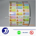 Multi color self adhesive sticker label